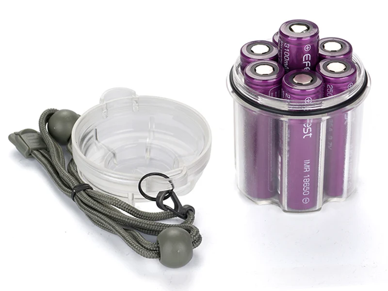 Wasserdichte Aufbewahrungsbox für 7x 18650 Akkus
