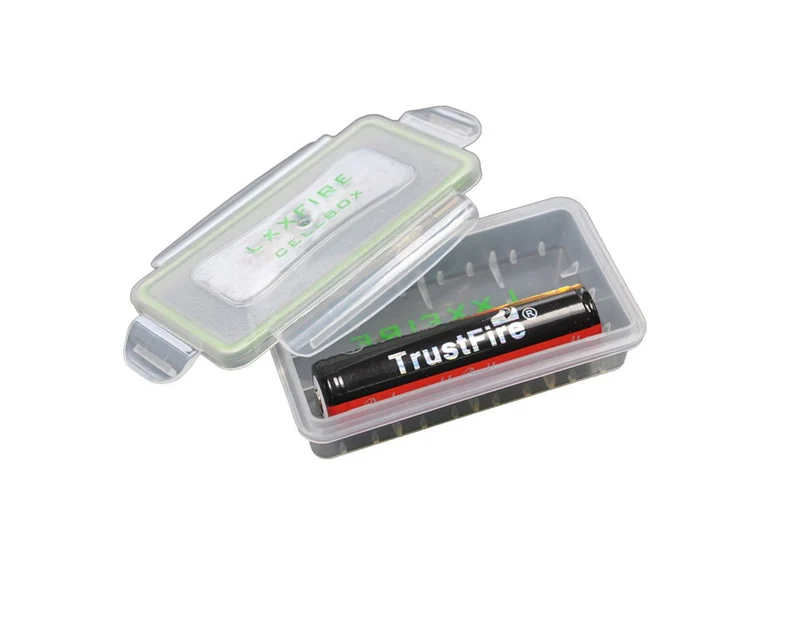 Wasserdichte Plastikbox für 2x 18650 oder 4x 18350 Akkus transparent