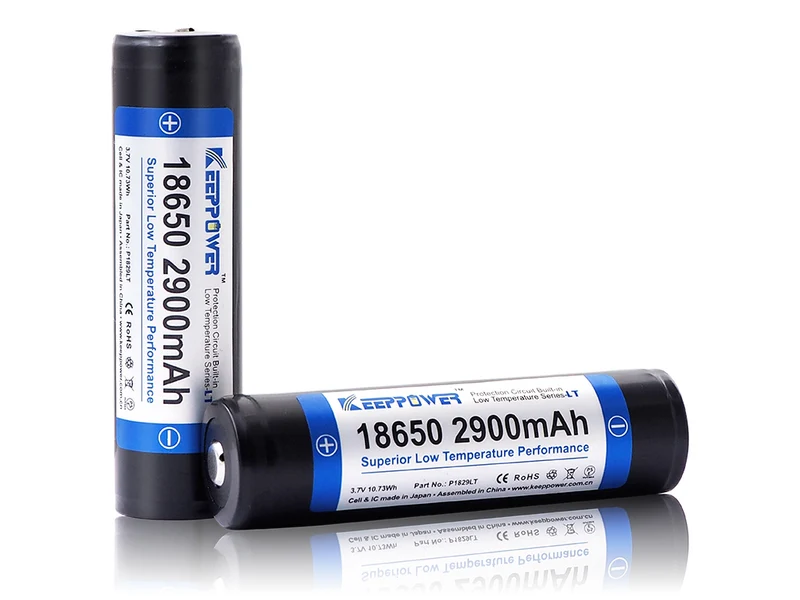 Keeppower 18650 Niedrigtemperatur Li-Ionen 3,6V - 3,7V 2900mAh Akku PCB geschützt