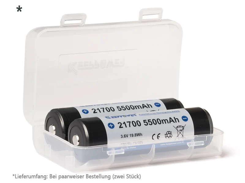 Keeppower 21700 - 5500mAh, 3,6V - 3,7V Li-Ion-Akku *BMS/PCB geschützt P2155C