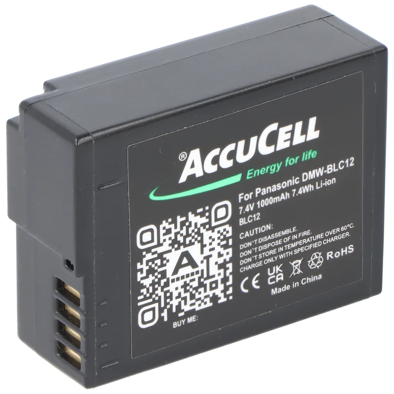 AccuCell Akku passend für Panasonic DMW-BLC12, DMW-BLC12E, DMC-GH2