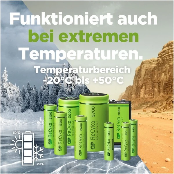GP Batteries C Baby Akku GP NiMH 3000 mAh ReCyko 1,2V 2 Stück