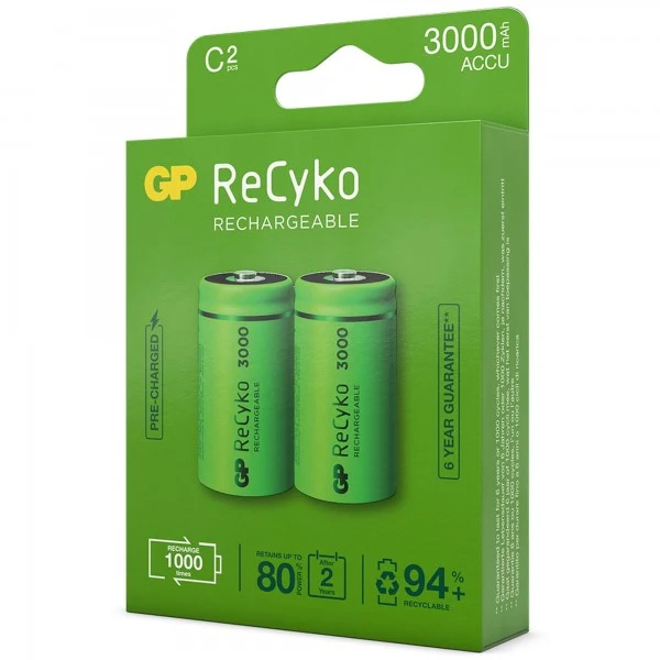 GP Batteries C Baby Akku GP NiMH 3000 mAh ReCyko 1,2V 2 Stück