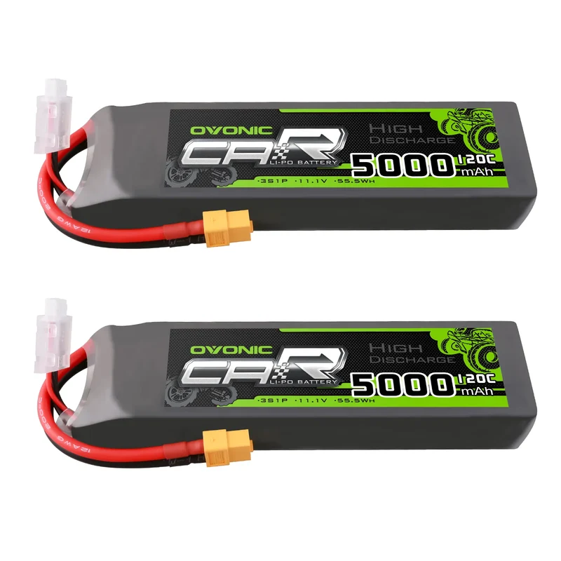 OVONIC Car 3S 5000mAh 120C 11,1V LiPo-Akku mit TRA-Stecker für RC-Auto-LKW-Boot (2 St.)