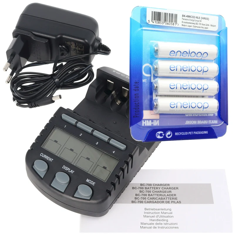 Panasonic eneloop Standard HR-3UTGA-4BP-CASE 8x Mignon AA Akkus und 1 AccuCell LCD-Ladegerät