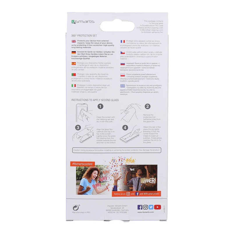 4smarts 360° Protection Set Limited Cover für Samsung Galaxy J4+ transparent