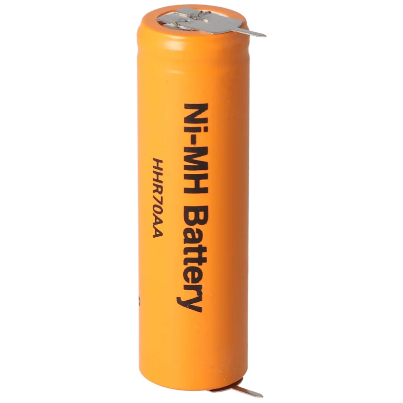 Panasonic Flat Top HHR-70AA NiMH Akku 1,2V 700mAh, Mignon AA Akku mit Printanschluss auf Plus und Minus