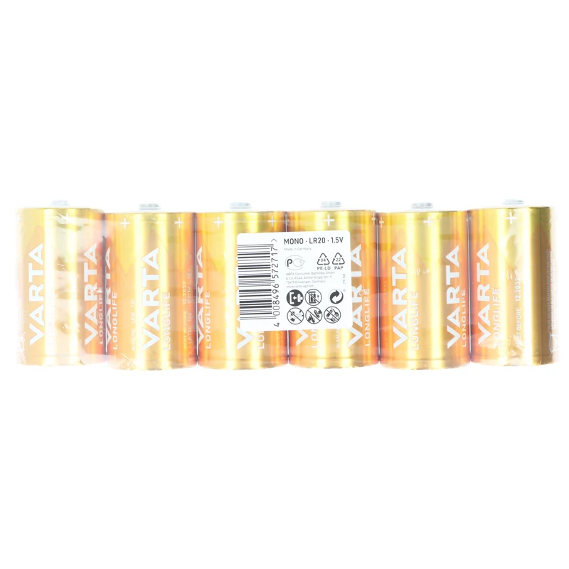 Varta Batterie Alkaline Mono D LR20 1,5V Longlife (6er-Pack)