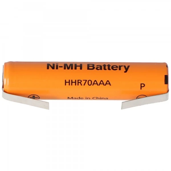 Panasonic Flat Top HHR-70AAAE4 NiMH Akku 1,2V 700mAh / AAA mit Lötfahne U-Form