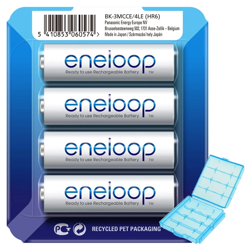 Panasonic eneloop Mignon AA NiMH Akkus in der neuen storage case und der AccuCell Box blue