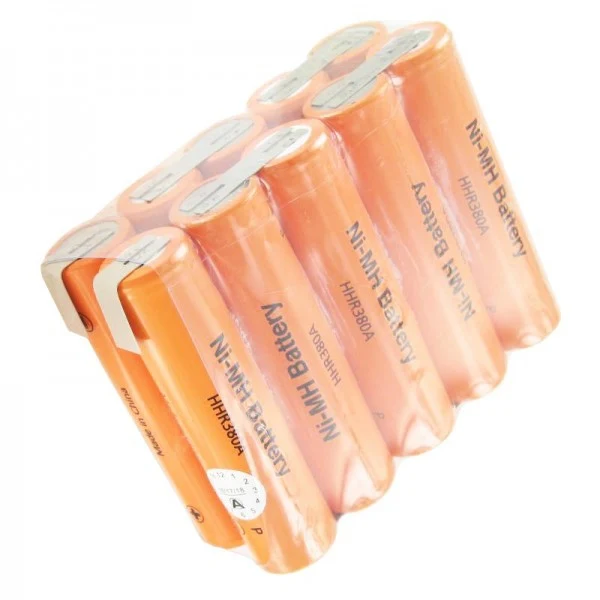 10/HHR380A 12 Volt Akkupack aus 10x Panasonic HHR-380A Akkus 1,2 Volt