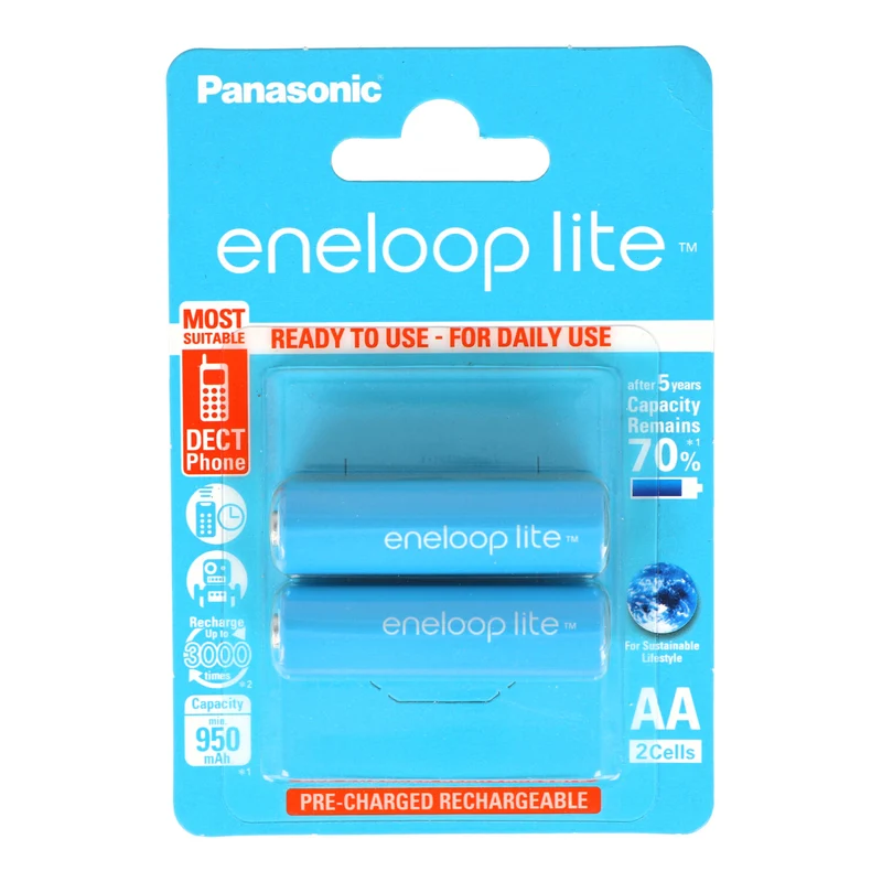 Panasonic eneloop Lite Mignon AA LR06 Akku BK-3LCCE NiMH 1,2 Volt 1000mAh im 2er Blister