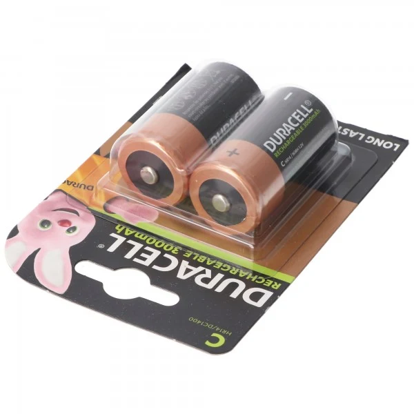 Duracell Recharge Ultra NiMH Akku HR14, Baby, Größe C, 3000mAh, 2er Blister