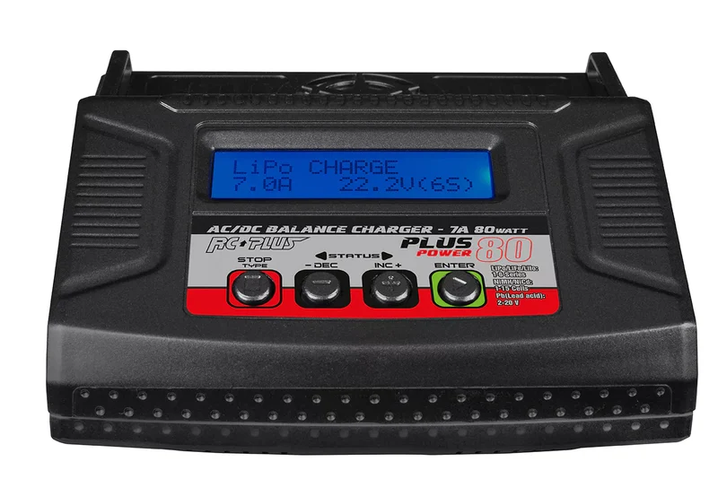 RC Plus - Power Plus 80 Ladegerät - AC-DC - 80W - 1x 6S Lixx - 15 Nixx - 20V PB