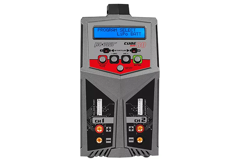 RC Plus - Cube 80 Duo Ladegerät - AC-DC - 2x 80W - 2x 6S Lixx - 15 Nixx - 20V PB