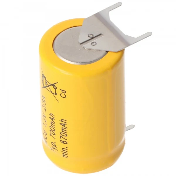 AccuCell Ersatz-Akku KR-600AE 2/3 A Cadnica NICD Akku mit 3-er Print, 1-er + / 2-er -- (nicht original Sanyo)