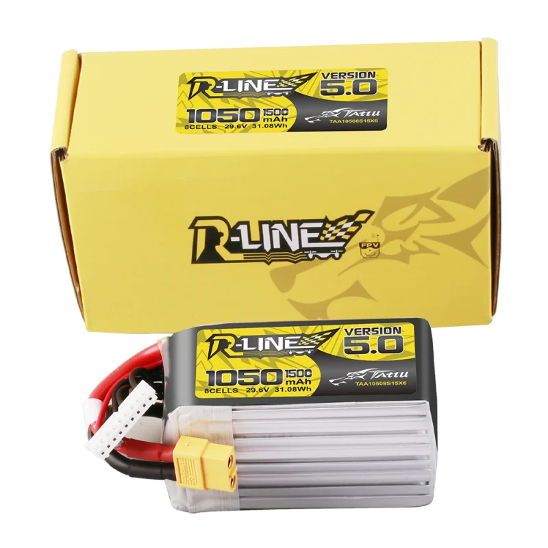 Tattu R-Line Version 5.0 8S 1050mAh 29,6V 150C 8S1P XT60 Lipo Akku