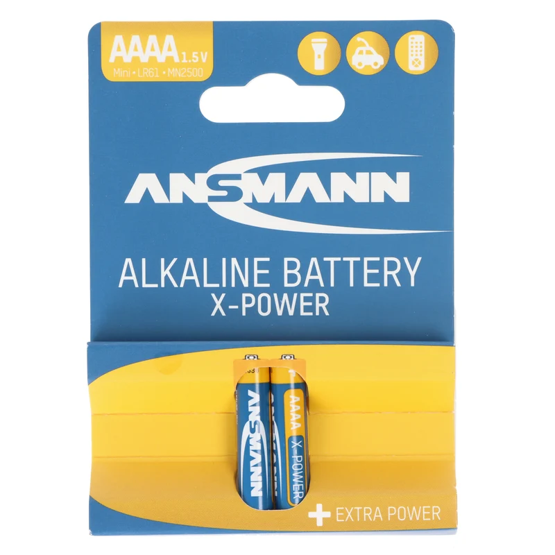 Ansmann AAAA Alkaline Batterie LR61 AAAA 41,5 x 8,3mm im 2er Pack