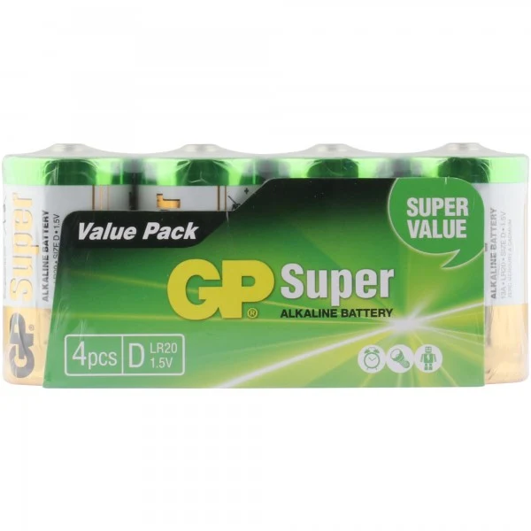 GP Batteries D Mono Batterie GP Alkaline Super 1,5V (4 Stück)