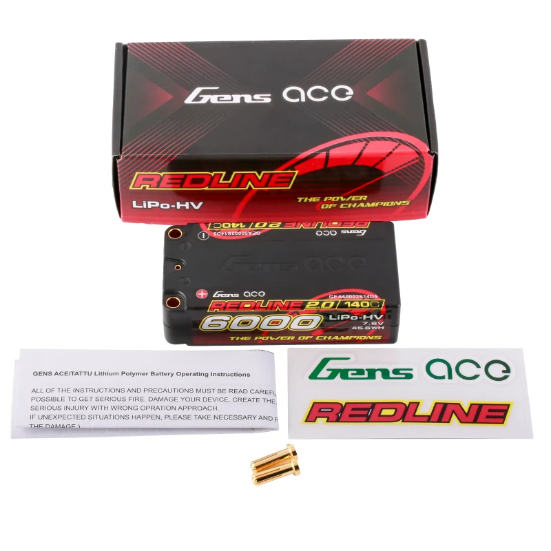 Gens Ace Redline 2.0 Serie 2S 6000mAh 7,6V 140C 2S2P Hardcase HV Lipo Akku