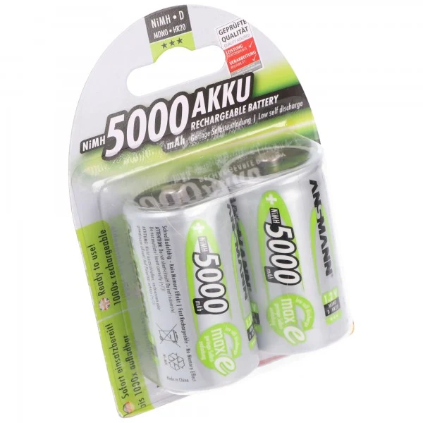 Ansmann NiMH-Akku Mono 5000mAh 2er Blister
