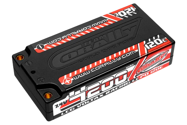 Team Corally C-49500 Voltax 120C Lipo Battery 4200Mah 7.4V Lcg Shorty 2S 4Mm Bullit