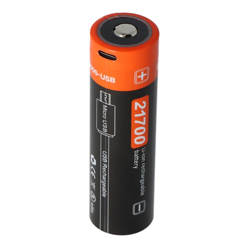 AccuCell 4000mAh Li-Ion 21700er Li-Ion-Akku 21700 mit 3,7 Volt 4000mAh 14,8Wh, 21,3x76,3mm mit USB-C Ladeanschluss zum Nachladen
