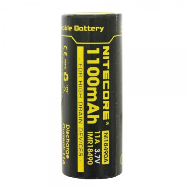 Nitecore IMR18490 3,7V 1100mAh Flat Top Li-Ion Akku