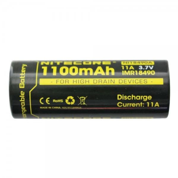 Nitecore IMR18490 3,7V 1100mAh Flat Top Li-Ion Akku
