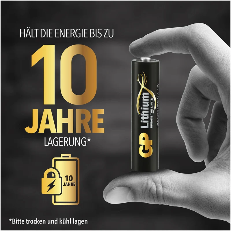 GP Batteries AAA Batterie GP Lithium 1,5V (4 Stück)