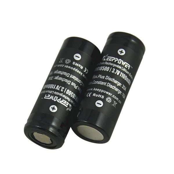 Keeppower IMR18500 3,7V 1100mAh Flat Top (10A) Li-Ion Akku