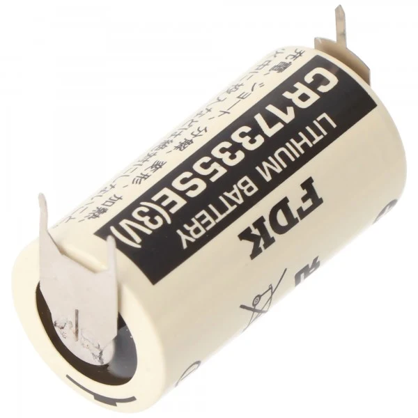 Sanyo Lithium Batterie CR17335 SE Size 2/3A, 3er Print Lötfahnen, Rastermaß 7,6mm