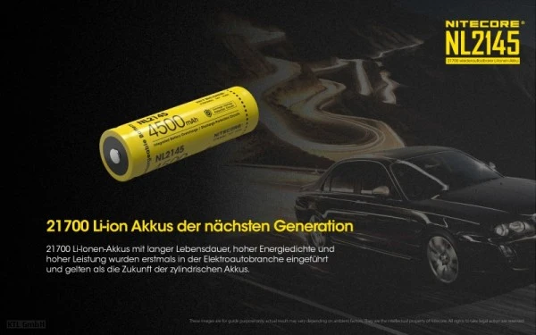 Nitecore NL2145 21700 3,7V 4500mAh Li-Ion Akku