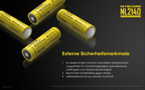 Nitecore NL2140 21700 3,7V 4000mAh Li-Ion Akku