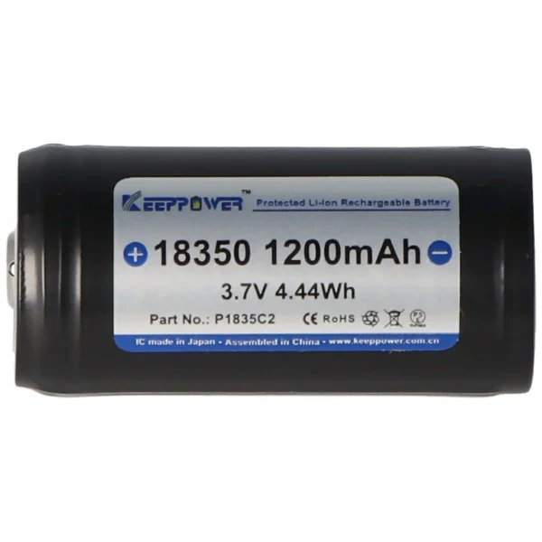 Keeppower 18350 3,7V 1200mAh PCB geschützt Li-Ion Akku
