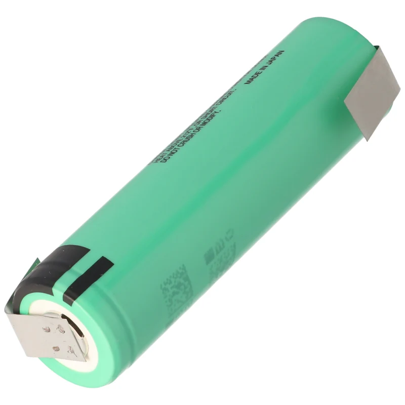 Panasonic NCR18650A 3,6V 3100mAh mit Lötfahne in Z-Form, Abmessungen 65,25x18,10 Gramm