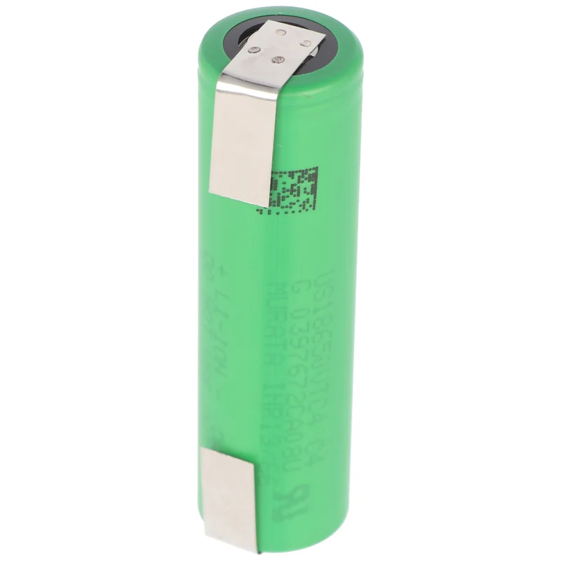Sony Konion US18650 VTC4 2100mAh, 3,6V mit Lötfahne U-Form, Maße 65,1x18,2mm