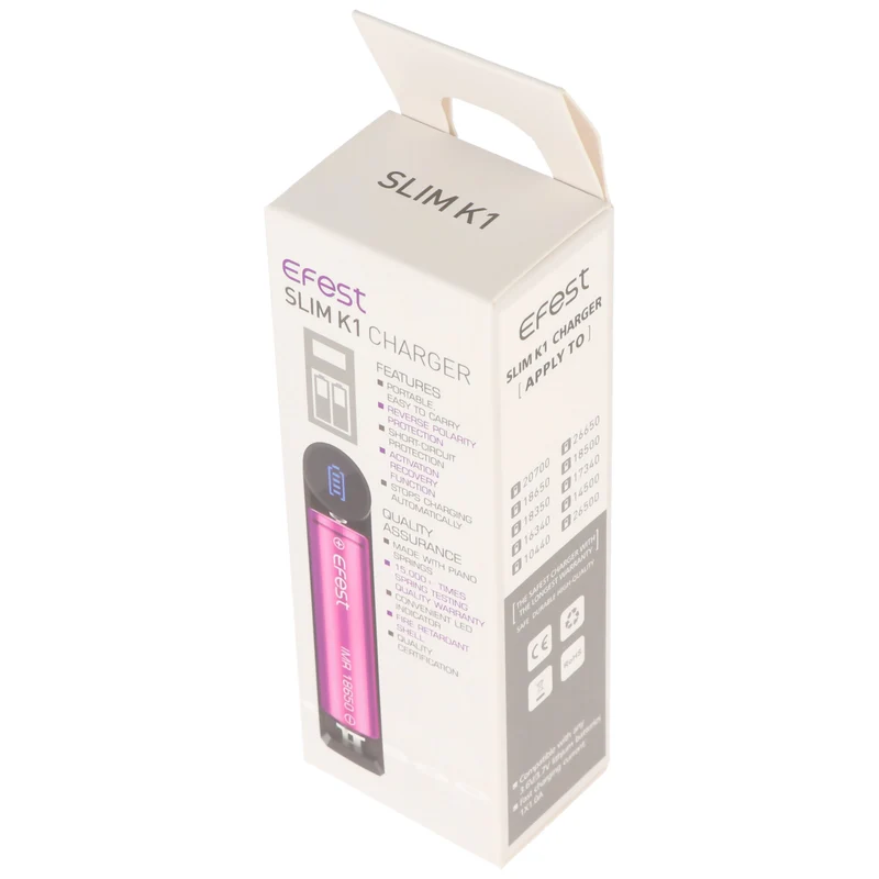 Efest Schnell-Ladegerät SLIM K1 lädt max. Länge 72mm