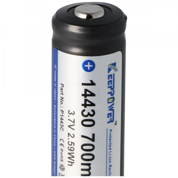 Keeppower 14430 3,7V 700mAh geschützt Li-Ion Akku