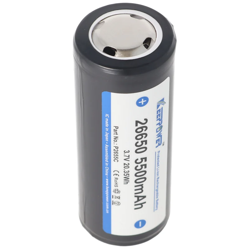 Keeppower 26650 3,7V 5500mAh PCB geschützt Li-Ion Akku