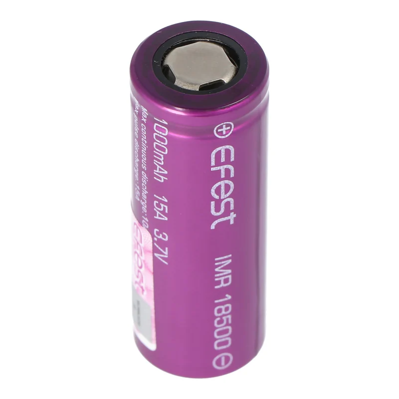 Efest Purple IMR18500 13,7V 1000mAh Pluspol flach ungeschützt Li-Ion Akku