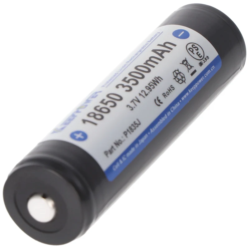 Keeppower 18650 3,7V 3500mAh Li-Ion Akku geschützt Pluspol erhöht NCR18650GA