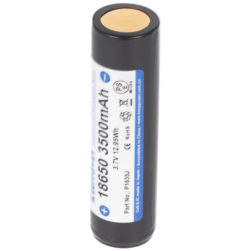 Keeppower 18650 3,7V 3500mAh Li-Ion Akku geschützt Pluspol erhöht NCR18650GA