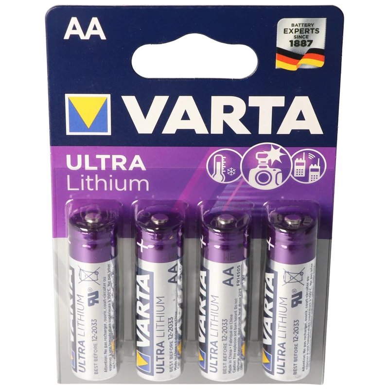 Varta Ultra Lithium Mignon AA Batterien 6106 1,5V 4er Blister