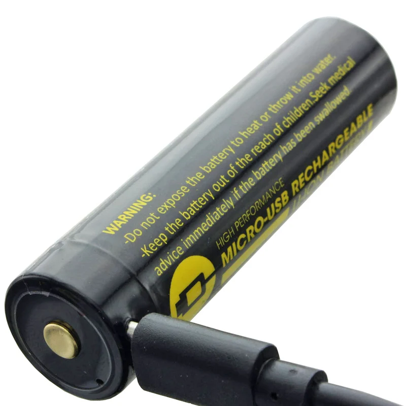 AccuCell 18650 3,7V 2600mAh mit USB-Ladeanschluss Li-Ion Akku