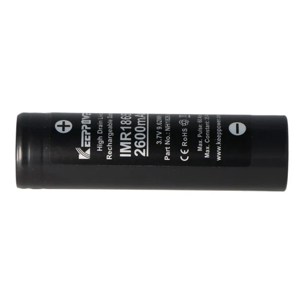 Keeppower IMR18650 Plus 2600mAh 3,7V (US18650VTC5A) 2600mAh (Flat Top) inkl. Akkuschutzbox