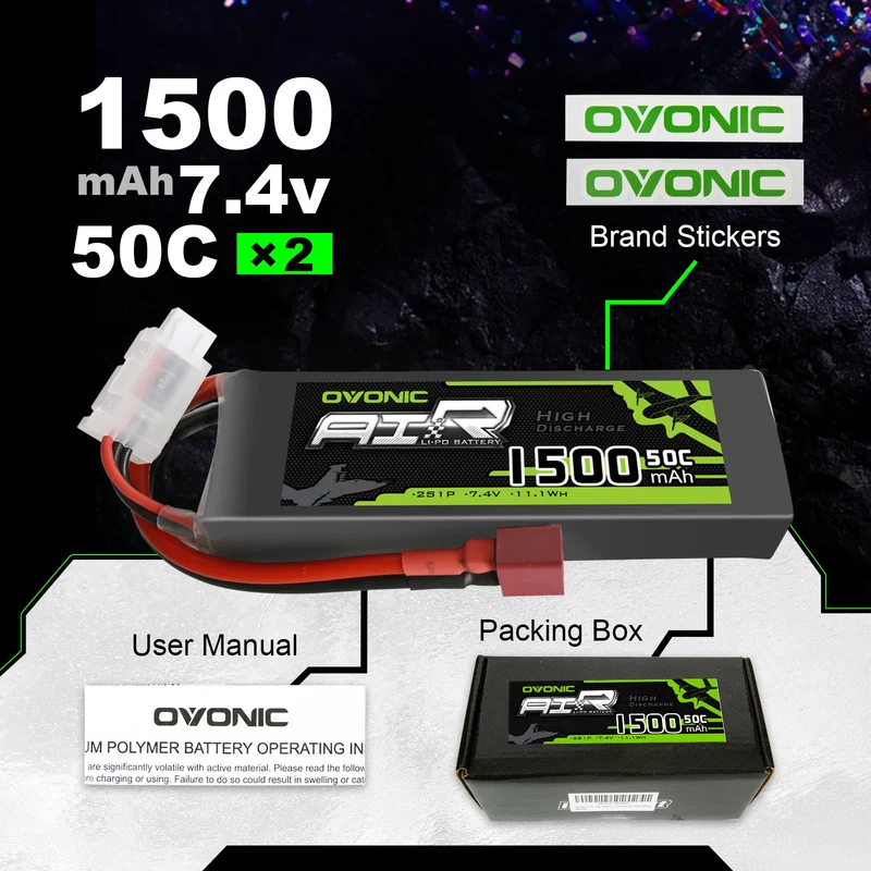 Ovonic Air 2S 1500mAh 7,4V 50C Deans-Stecker LiPo Akku