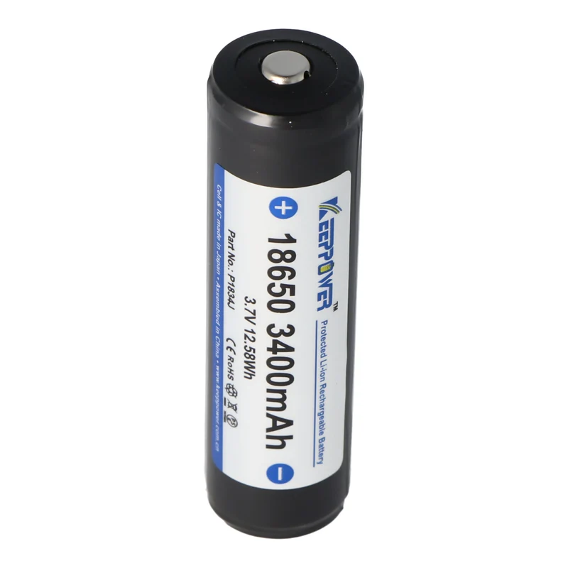 Keeppower 18650 Li-Ion Akku 3400mAh 3,7V geschützt PCB (Button Top)