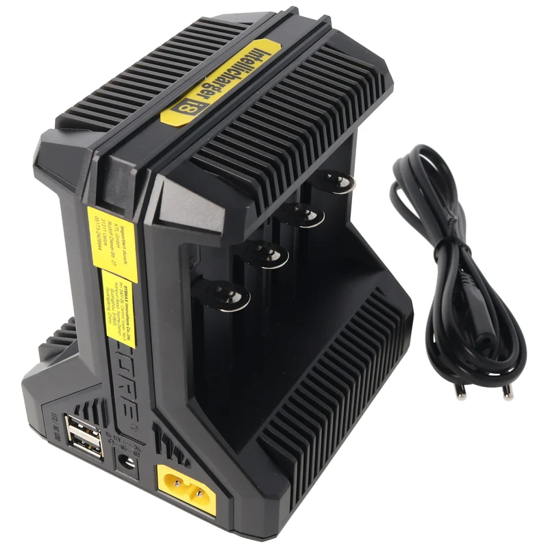 Nitecore 8fach Schnell-Ladegerät lädt 1 bis 8 Stück Li-Ion, LiFePO4, NiMH Akku 18650, AAA, AA