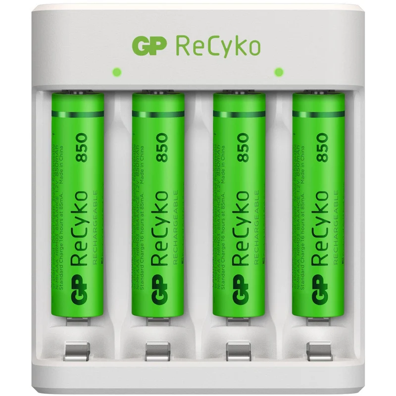 GP ReCyko Batteries USB-Ladegerät GP E411 inkl. 4x 1,2V AAA Micro 1,2V 850mAh Akkus